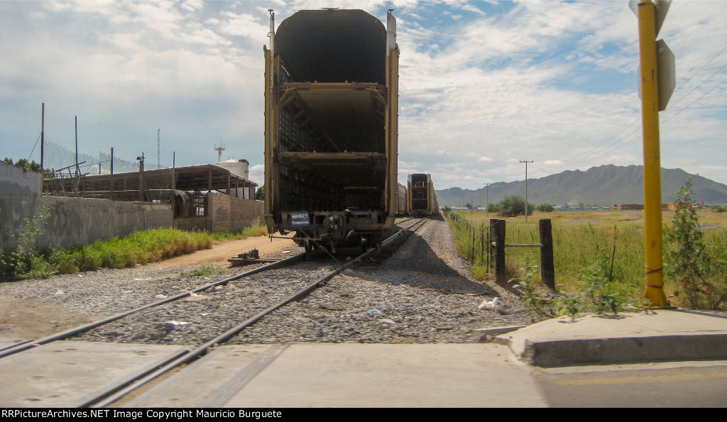 Autoracks in the yard at Ford Hermosillo Assembly plant